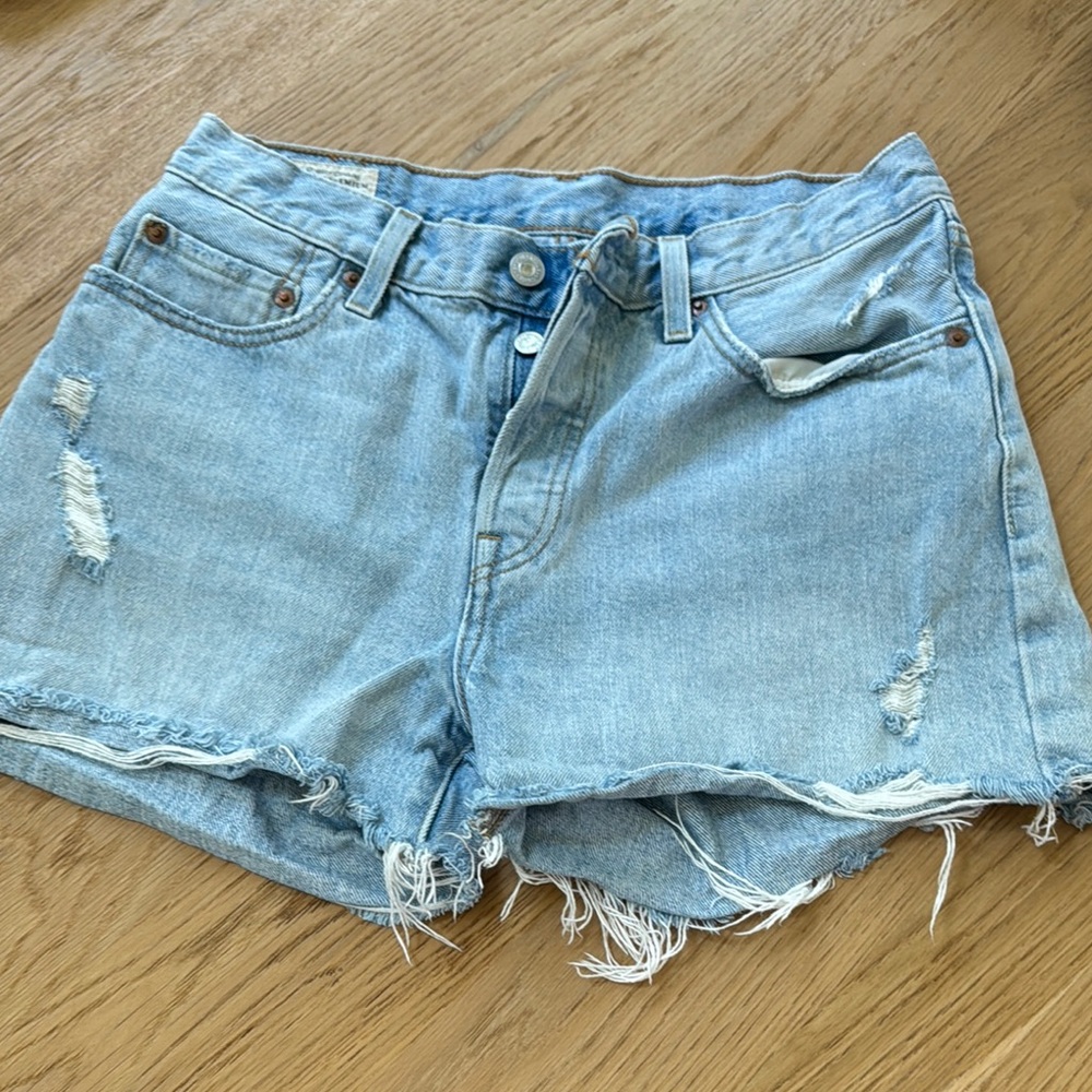 Levi's Blue Jean Shorts Distressed Cut-Off Style